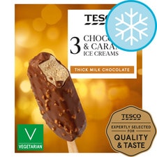 Tesco Chocolate & Caramel Ice Creams 3X110ml