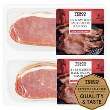 Tesco Smoked Twin Pack Back Bacon 2X360g