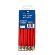 Tesco Hb Pencils With Eraser Tip 50 Pack