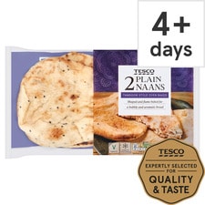 Tesco 2 Plain Naan Breads