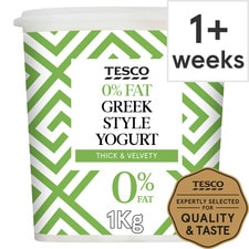 Tesco 0% Fat Greek Style Yogurt 1Kg