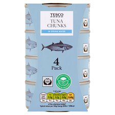 Tesco Tuna Chunks In Spring Water 4 X 145G