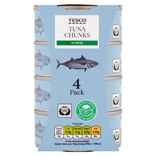 Tesco Tuna Chunks In Brine 4 X 145G