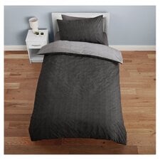 Tesco Black Reversible Duvet Set Single