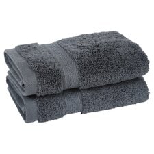 Tesco Supersoft Cotton 2 Pack Face Cloth Dark Grey