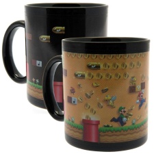 Super Mario Official Heat Changing Mug - Black/Yellow - One Size