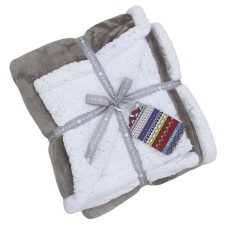 Riva Paoletti Luxe Sherpa Fleece Throw - Mocha - 127 x 152cm