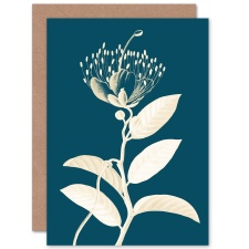 Wee Blue Coo Botanical Flower Bloom Blue Plant Lover Gardener Greeting Card