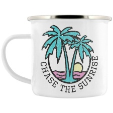 Grindstore Chase The Sunrise Enamel Mug - White - One Size