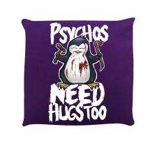 Psycho Penguin Psychos Need Hugs Too Cushion - Purple - One Size