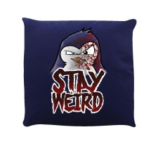 Psycho Penguin Stay Weird Cushion - Navy - One Size