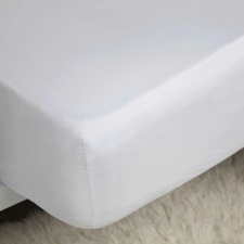 Belledorm 100% Cotton Sateen Extra Deep Fitted Sheet - White - Double