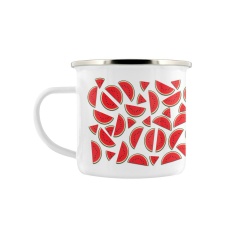 Grindstore Watermelon Whirl Enamel Mug - White/Red - One Size