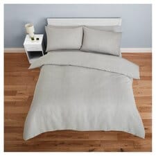 Tesco Cotton Rich Silver Waffle Duvet Set Double