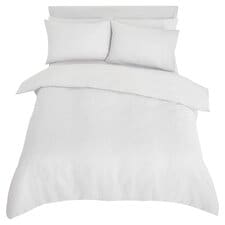 Tesco Cotton Rich White Waffle Duvet Set Double