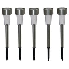 Tesco 5 Solar Stake Lights Stainless Steel