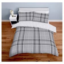 Tesco Black Check Duvet Set Single