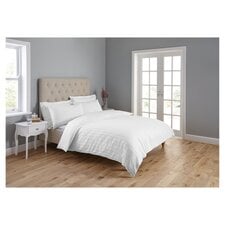 Fox & Ivy White Sateen Stripe Duvet Set King