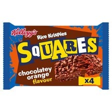 Kellogg's Rice Krispies Squares Chocolatey Orange Cereal Bars Multipack, 4x36g