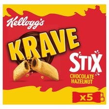 Kellogg's Krave Stix Chocolate Hazelnut Cereal Bars Multipack, 5x20.5g