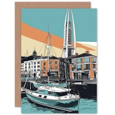 Artery8 Portsmouth Historic Dockyard UK Naval Base Travel Modern Greeting Card