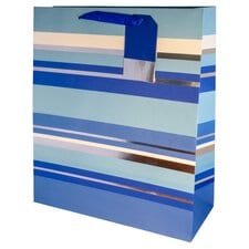 Tesco Blue Silver Stripe Bag Xlarge