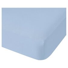 Tesco Chambray Blue Fitted Sheet Double