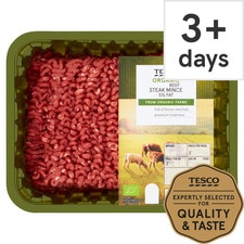 Tesco Organic British Beef Steak Mince 5% Fat 500G