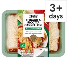 Tesco Spinach & Ricotta Cannelloni 400G