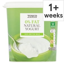 Tesco 0% Fat Natural Yogurt 1Kg