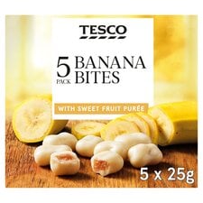 Tesco 5 Banana Bites With A Yogurt Coating 125G