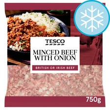 Tesco Minced Beef & Onion 750G