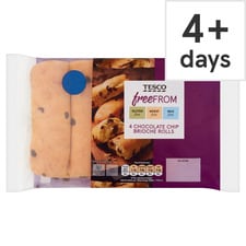 Tesco Free From 4 Chocolate Chip Brioche Rolls