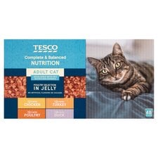 Tesco Adult Cat 48X100g Poultry In Jelly