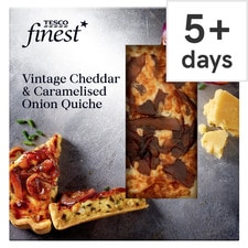 Tesco Finest Vintage Cheddar & Caramelised Onion Quiche 420G