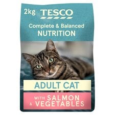 Tesco Adult Cat Salmon & Vegetables Dry Cat Food 2Kg