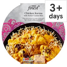 Tesco Finest Chicken Korma with Butter Cumin Rice 400g