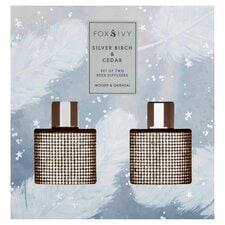 F&F Home Sparkle Reed Diffusers Silver Birch & Cedar 2 x 40ml