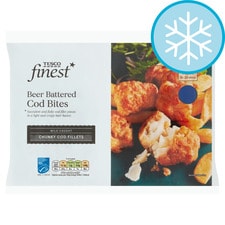 Tesco Finest Beer Battered Cod Bites 290G