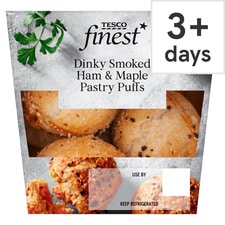 Tesco Finest Dinky Maple and Smoked Ham Pastry Puffs 128g