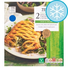 Tesco Vegetarian 2 Spinach & Cheddar Lattice Slices 280G