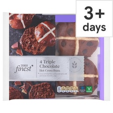 Tesco Finest 4 Triple Chocolate Hot Cross Buns