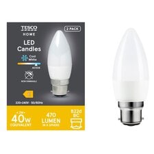 T. LED CANDLE 25W BC COOL WHITE 2 pack