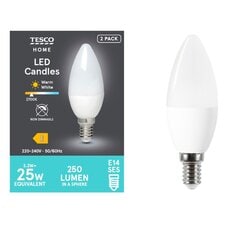 Tesco Led Candle 25W Small Edisonscrew 2 Pack