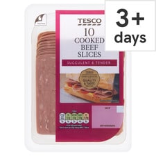 Tesco 10 Cooked Beef Slices 125g 