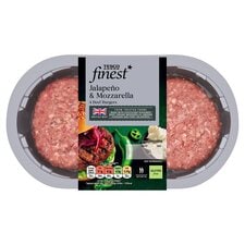 Tesco Finest 4 Jalapeno & Mozzarella Beef Burgers 454g