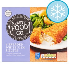 Hearty Food Co 4 Breaded White Fish Fillets 400G