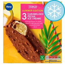 Tesco Caramelised Pecan Ice Creams 3x90ml