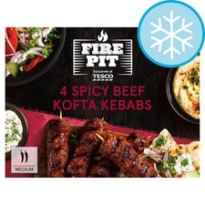 Tesco Fire Pit 4 Spicy Beef Kofta Kebabs 240G