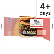 Tesco 4 Chipotle Folded Flatbreads 340G